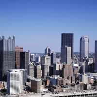 Skyline with skyscrapers in Pittsburgh, Pennsylvania