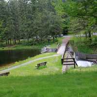 Bridge and Dam at Promised Land State Park, Pennsylvania