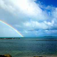 Rainbow over the ocean in Palomino