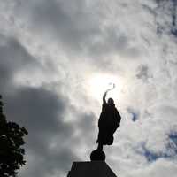 Statue under the sun in San Juan, Puerto Rico