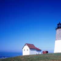 Narragansett Bay lighthouse and landscape in Rhode Island