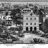 Market Square Providence in 1844 in Rhode Island