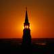 Sunset behind tower at Charleston, South Carolina
