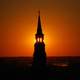 Sunset behind tower at Charleston, South Carolina