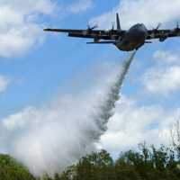C-130 Hercules aircraft dropping Water in South Carolina