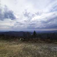 Mountaintop View under heavy clouds at Sassafras Mountain, South Carolina