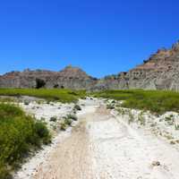 Hiking path into the hills at Badlands National Park, South Dakota