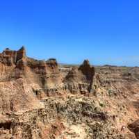 Landscape of hills and limestone at Badlands National Park, South Dakota