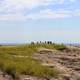 People overlooking the landscape at Badlands National Park, South Dakota