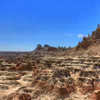 Rocky limestone structures at Badlands National Park, South Dakota