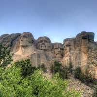 Mount Rushmore after rain in the Black Hills, South Dakota