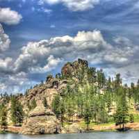 Hills under clouds in Custer State Park, South Dakota