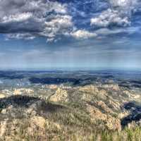 Clouds over the mountain landscape in Custer State Park, South Dakota