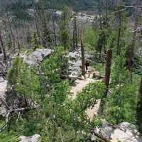 People heading down from Harney Peak in Custer State Park, South Dakota