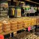 Rows of candy corn for sale in Mitchell, South Dakota