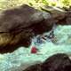 People kayaking in the Rapids in Big South Fork, Tennessee