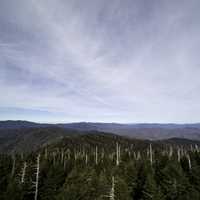 Majestic landscape of the top of the blue ridge mountains from Clingman's Dome, Tennessee