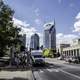 Downtown Nashville with towers under the sky