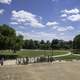 Bicentennial Park under blue skies and clouds in Nashville