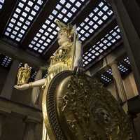 Side view of statue of Athena in Nashville