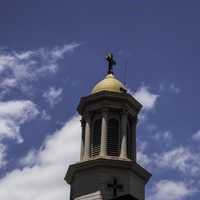 Steeple in the blue sky in Nashville