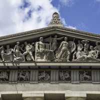 Stone art on the roof of the Parthenon