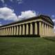 View of the Parthenon of Nashville under blue skies and clouds