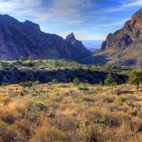 Basin and mountains in the distance at Big Bend National Park, Texas