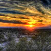 Bright Sunset colors at Big Bend National Park, Texas