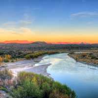 Overview of the Rio Grande at Dusk at Big Bend National Park, Texas