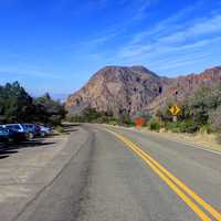 Road into the Chisos Mountains at Big Bend National Park, Texas