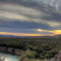 Sunset over the river at Big Bend National Park, Texas