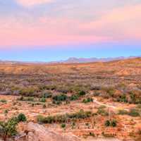 Desert Landscape at Dusk at Big Bend National Park, Texas