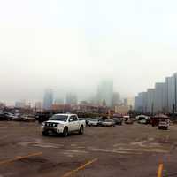 Parking lot and skyline in Dallas, Texas