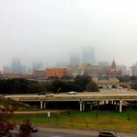 Highway and Skyline in Dallas, Texas