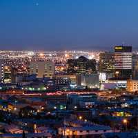 Night Cityscape with lights of El Paso, Texas