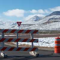 Snow on the roads from El Paso to the Franklin Mountains, in Texas