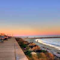 Shoreline of Seawall Blvd at Galveston, Texas