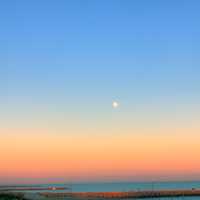 Sunset over the Gulf at Galveston, Texas