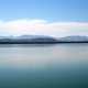 Balmorhea Lake landscape with hills in the distance