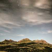 Stars above the landscape of Hills in Henrietta,Texas
