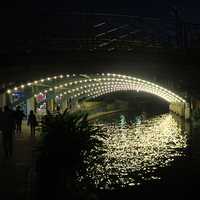 Bridge Tunnel with lights in San Antonio, Texas