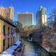 Looking Down the River in San Antonio, Texas