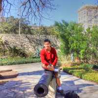 Me commandng a Cannon in San Antonio, Texas