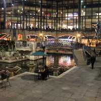 Shopping Mall Plaza at Night in San Antonio, Texas