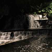 Waterfall at Night in San Antonio, Texas