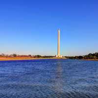 Monument from across the pool at San Jacinto Monument, Texas