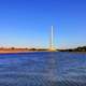 Monument from across the pool at San Jacinto Monument, Texas