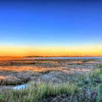 Marsh at sunset at San Jacinto Monument, Texas