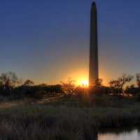 Sunset behind Monument at San Jacinto Monument, Texas